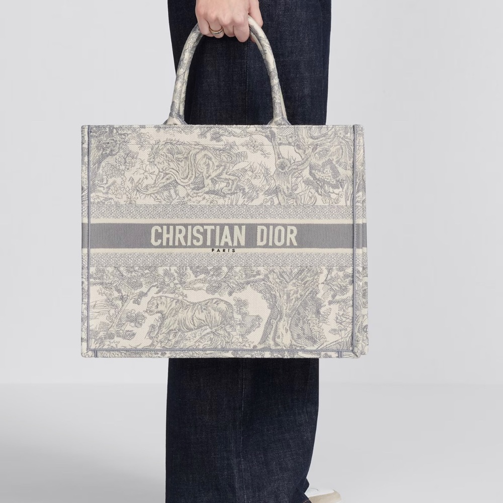 Dior Large Book Tote Ecru & Gray Brand New with dustbag - Picture 6 of 7